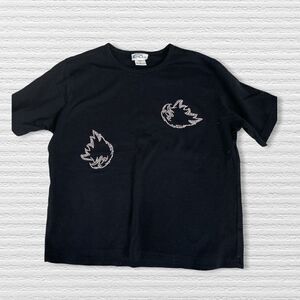 Las Olas Shirt Sleeve Embellished  Black T-shirt - Size L- Black